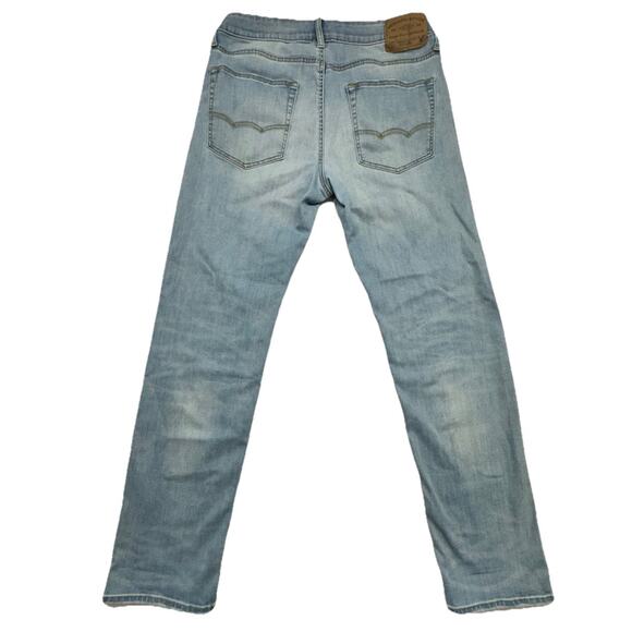 American Eagle Mens Relaxed Straight Extreme Flex Light Blue Jeans Size 32 X 34 - Picture 10 of 11